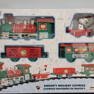 Peanuts Snoopy Holiday Express Train Set - Red and Green